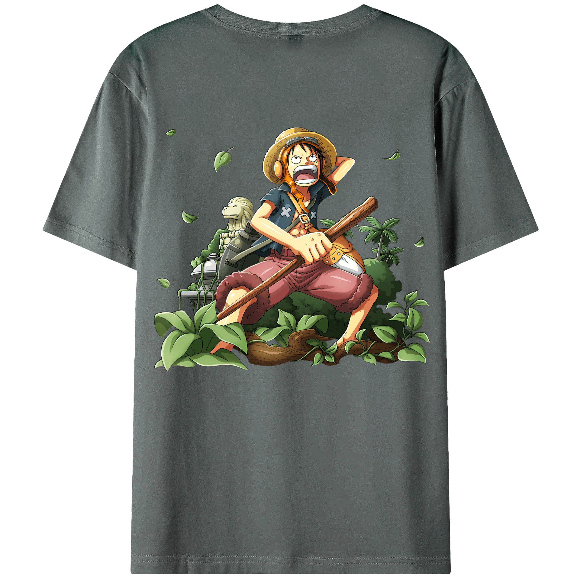 （画像用） ワンピース モンキー・D・ルフィ ONE PIECE Monkey D. Luffy 綿100％ メンズ半袖Tシャツ（バックプリント） 通気性